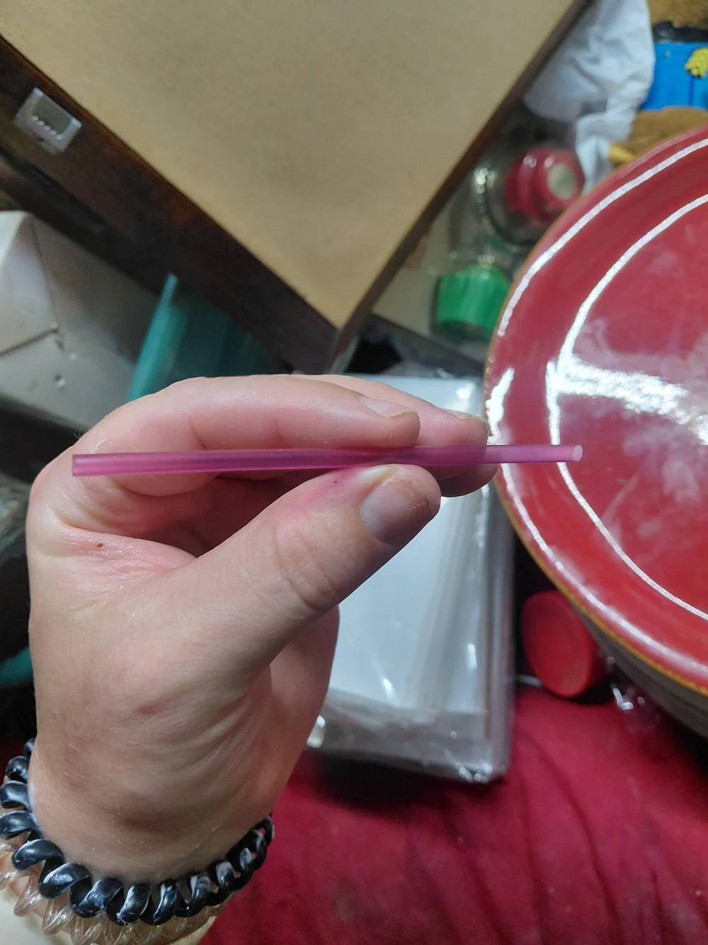 vintage Glassips brand cocktail-sized drinking straws, Pink 4